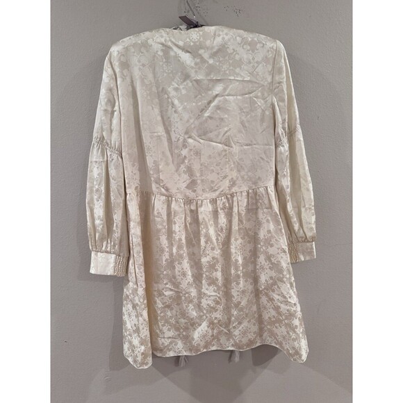 Rachel Zoe Women's Cream Jacquard Mini Dress Size 6 Cocktail Romantic Boho Chic - Picture 7 of 12